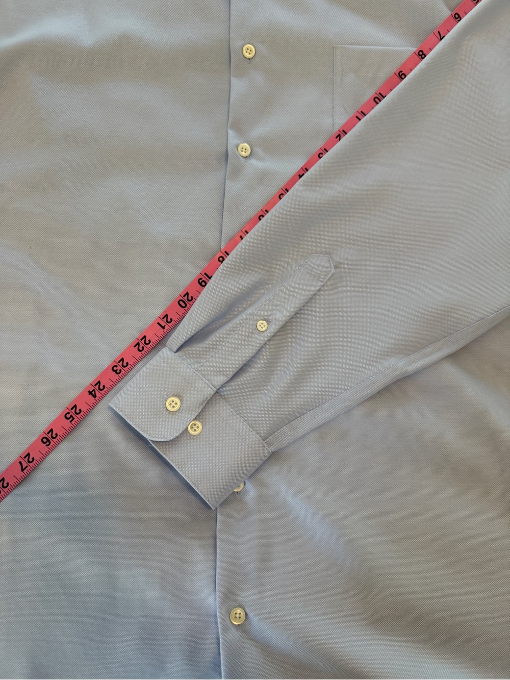 Pronto Uomo Non-Iron Classic Fit Dress Shirt – 19 / 36-37 Tall – Light Blue - Picture 7 of 10